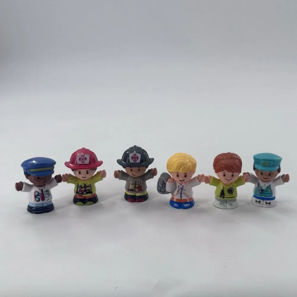 Lot of 6 Little People Figures Various Characters Careers Fireman Doctor